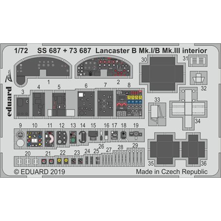 Eduard Lancaster B Mk.I/B Mk.III interior 1/72 dla AIRFIX