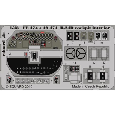 Eduard B-24D cockpit interior S.A. 1/48 dla REVELL/MONOGRAM