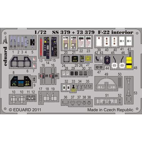 Eduard F-22 interior S.A. 1/72 dla FUJIMI