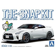 Aoshima 1:32 Nissan GT-R - WHITE - SNAPKIT 