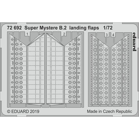 Eduard Super Mystere B.2 landing flaps 1/72 dla SPECIAL HOBBY