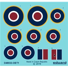 Eduard 1:48 Kalkomanie ROUNDELS LATE do Hawker Tempest dla Eduard