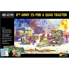 8th Army 25 Pounder Light Artillery, Quad & Limber