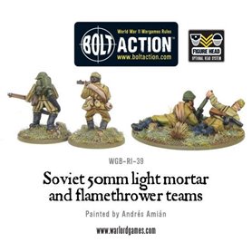 Soviet Army 50mm light mortar and Flamethrower teams