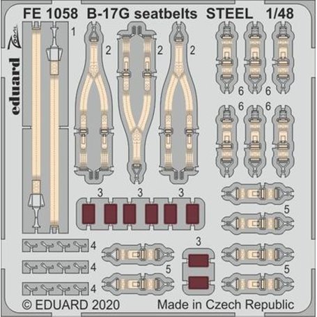 Eduard B-17G seatbelts STEEL 1/48