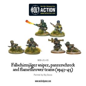 Bolt Action Fallschirmjager Panzerschrek, sniper and flamethrower teams 
