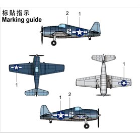 Trumpeter 1:350 Grumman F6F Hellcat - 4szt.