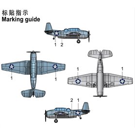 Trumpeter 1:350 TBF Avenger - PREPAINTED - 4szt.