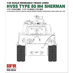 RFM 1:35 Gąsienice HVSS T80 do M4 Sherman - WORKABLE TRACK LINKS