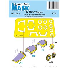 Special Hobby SPECIAL MASK 1:72 Maski do SAAB 37 Viggen - TWO SEATER VERSION dla Special Hobby