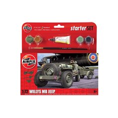 Airfix 1:72 Willys MB Jeep - STARTER SET - w/paints 