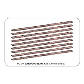 Aber WL 1X8 Listwy drewniane z lipy 1 x 8 x 245mm x 9 szt.