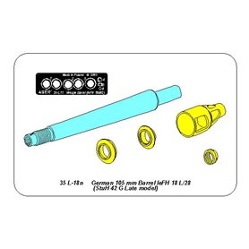 ABER 1:35 Metalowa lufa 105mm leFH 18 L/28 do Sturmhaubitze StuH.42 Ausf.G