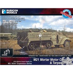Rubicon Models 1:56 Set of accessories M3 / M3A1 EXPANSION SET - M21 MORTAR MOTOR CARRIAGE AND TARPAULIN SET 