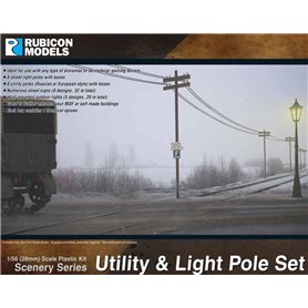 Rubicon Models 1:56 Utility & Light Pole Set