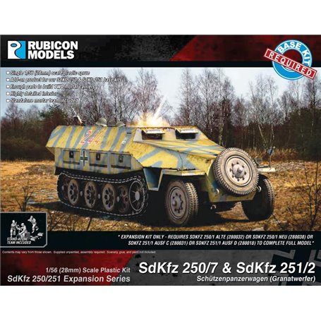 Rubicon Models 1:56 Zestaw dodatków Sd.Kfz.250/251 EXPANSION SET - SdKfz 250/7 & 251/2 Mortar Carrier