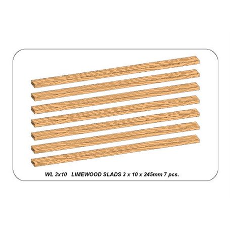 Aber WL 3X10 Listwy drewniane z lipy 3 x 10 x 245mm x 7 szt.