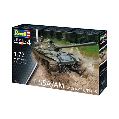 Revell 03328 1/72 T-55A /AM with KMT-6/EM