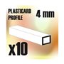 ABS Plasticard - Profile SQUARED TUBE 4mm x10