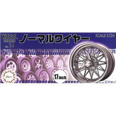 Fujimi 193557 Wheel-14 1/24\tNormal Wire Silver Type 17inch