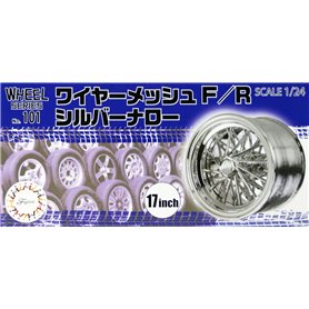Fujimi 193533 1/24 W-101 1/24 Wire Mesh F/R Silver Narrow 17-inch