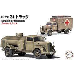 Fujimi 1:72 GERMAN 3T TRUCK - AMBULANCE / FUEL TANKER - 2 modele