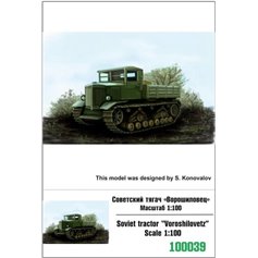 Zebrano Resin model kit 1:100 Voroshilovetz - SOVIET TRACTOR 