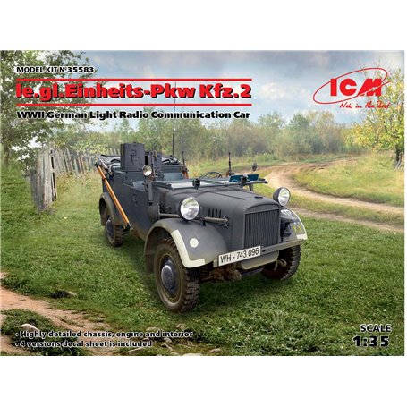 ICM 35583 le.gl.Einheits-Pkw Kfz.2 WWII German Light Radio Communication Car