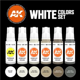 AK Intertive 11609 Zestaw farb WHITE COLORS - 3RD GENERATION ACRYLICS