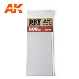 AK Intertive Dry Sandpaper 600 Grit. 3 units