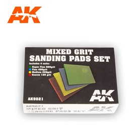 AK Interactive 9021 Gąbki ścierne o różnej gradacji MIXED SANDING PADS - 4szt.