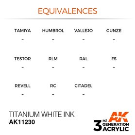 AK 3rd Generation Acrylic Titanium White INK 17ml