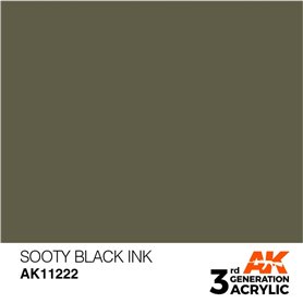 AK 3rd Generation Acrylic Sooty Black INK 17ml