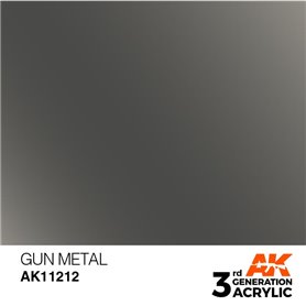 AK Interactive 3RD GENERATION ACRYLICS - GUN METAL