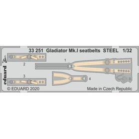 Eduard STEEL 1:32 Seatbelts for Gloster Gladiator Mk.I - ICM 