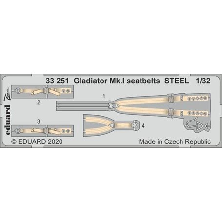 Eduard 1:32 Gladiator Mk.I seatbelts STEEL