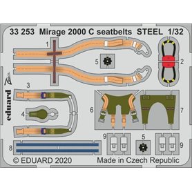 Eduard 1:32 Mirage 2000 C seatbelts STEEL