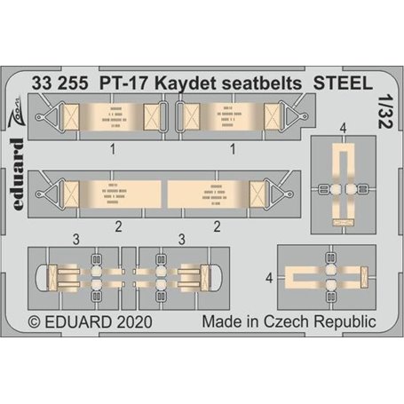 Eduard 1:32 PT-17 Kaydet seatbelts STEEL