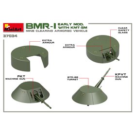 Mini Art 1:35 BMR-1 - EARLY MODEL WITH KMT-5M - MINE CLEANING ARMORED VEHICLE