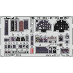 Eduard 1:48 Elementy wnętrza do Messerschmitt Bf-110D dla Dragon