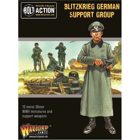 Bolt Action Blitzkrieg German Support Group (HQ, Mortar & MMG)