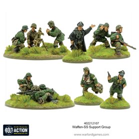 Bolt Action Waffen-SS Support Group (HQ, Mortar & MMG)