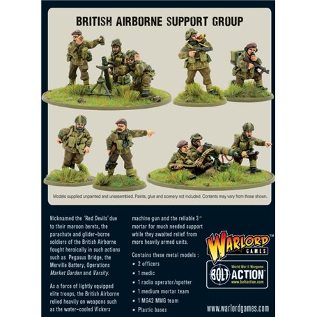 Bolt Action British Airborne Support Group (HQ, Mortar & MMG)