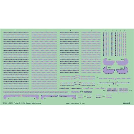 Eduard 1:72 Fokker D.VII rib tapes 4color lozenge