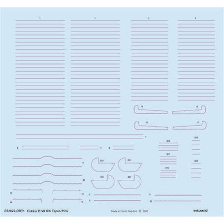 Eduard 1:72 Fokker D.VII rib tapes pink