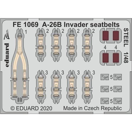 Eduard 1:48 A-26B Invader seatbelts STEEL
