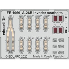 Eduard ZOOM STEEL 1:48 Seatbelts for Douglas A-26B Invader - ICM 