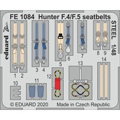 Eduard ZOOM STEEL 1:48 Seatbelts for Hawker Hunter F.4 / F.5 - Airfix 