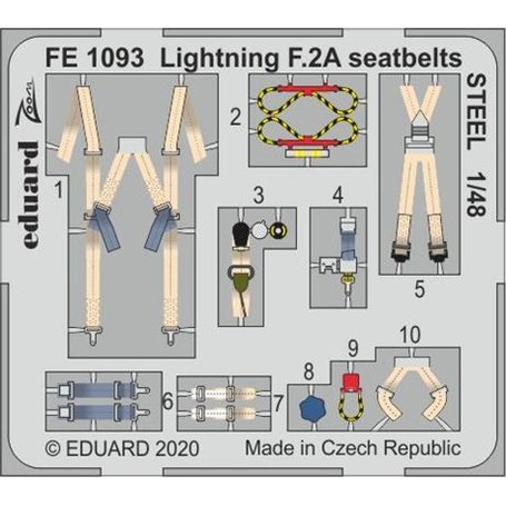 Eduard 1:48 Lightning F.2A seatbelts STEEL