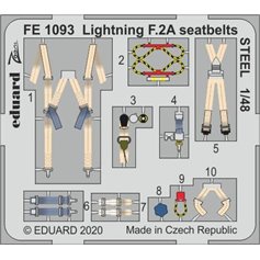 Eduard ZOOM STEEL 1:48 Seatbelts for Lightning F.2A - Airfix 